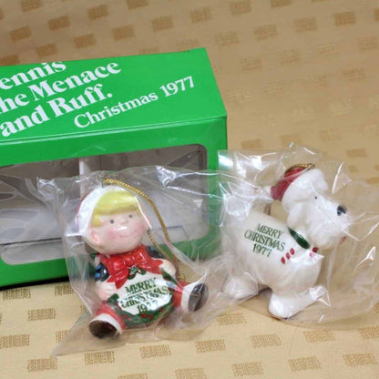 Ornament, Dennis The Menace & Ruff, In Box, Vintage, NOS, 1977