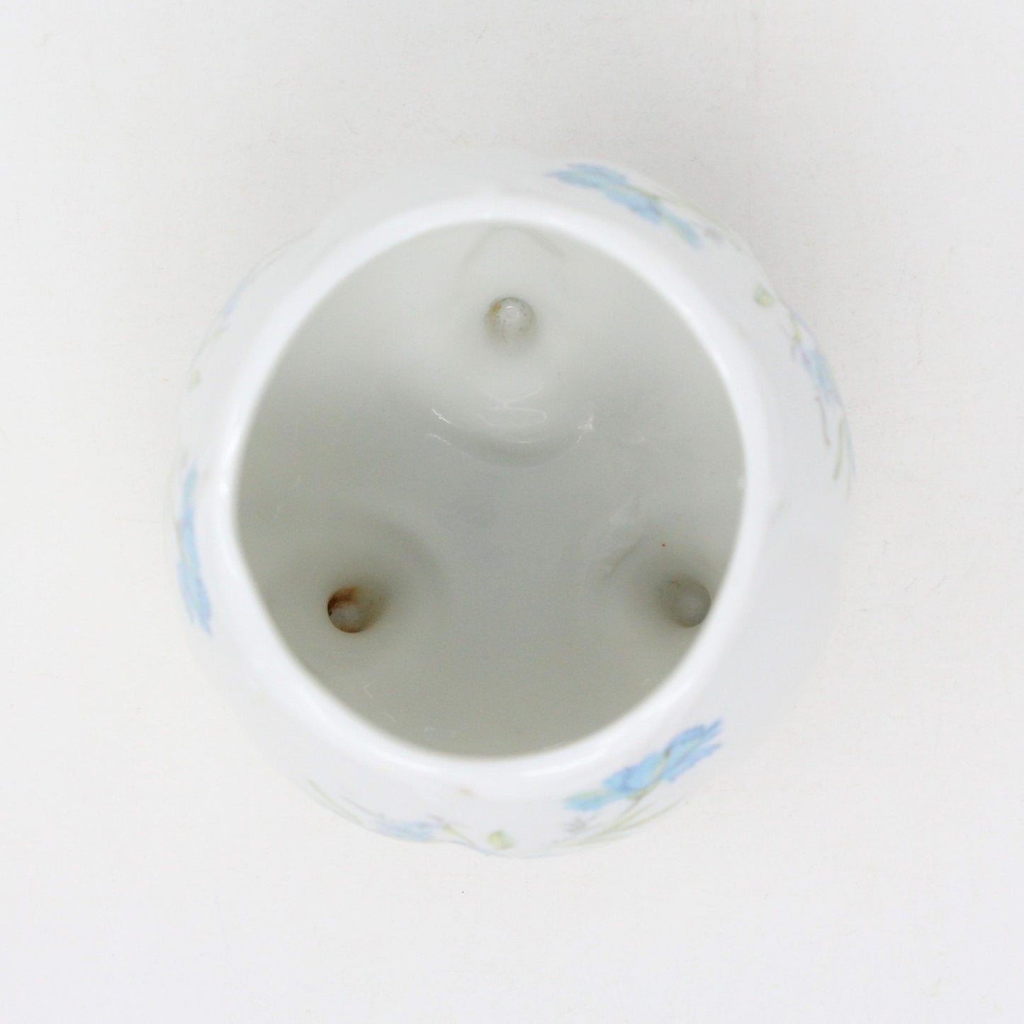 Vase, Inarco, Footed Egg, Blue Floral, Vintage, SOLD