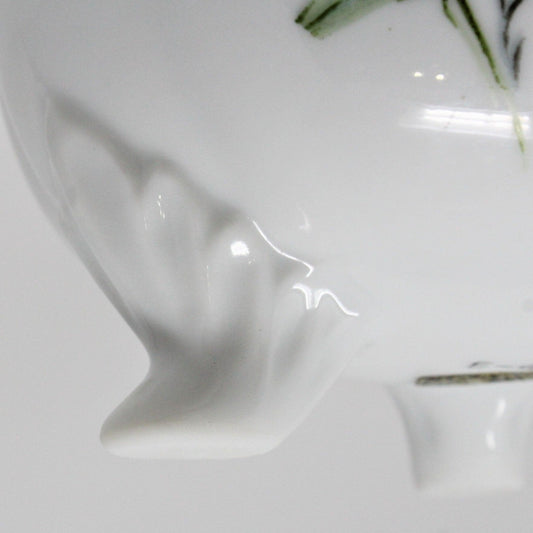 Vase, Inarco, Footed Egg, Blue Floral, Vintage, SOLD