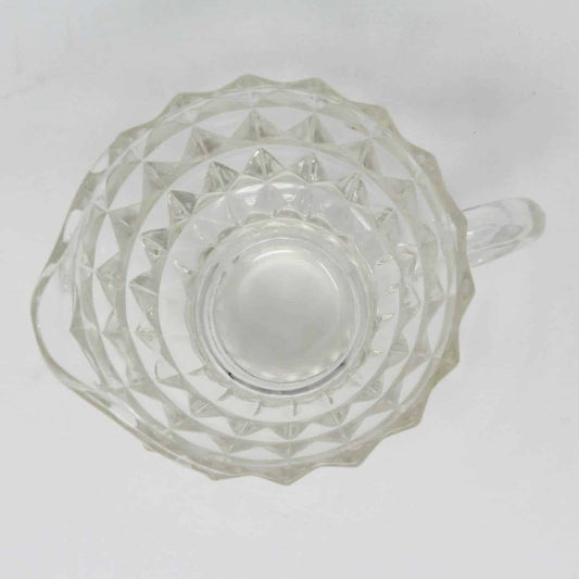 Creamer, Jeannette Glass Windsor Diamond (Holiday), Footed, Vintage