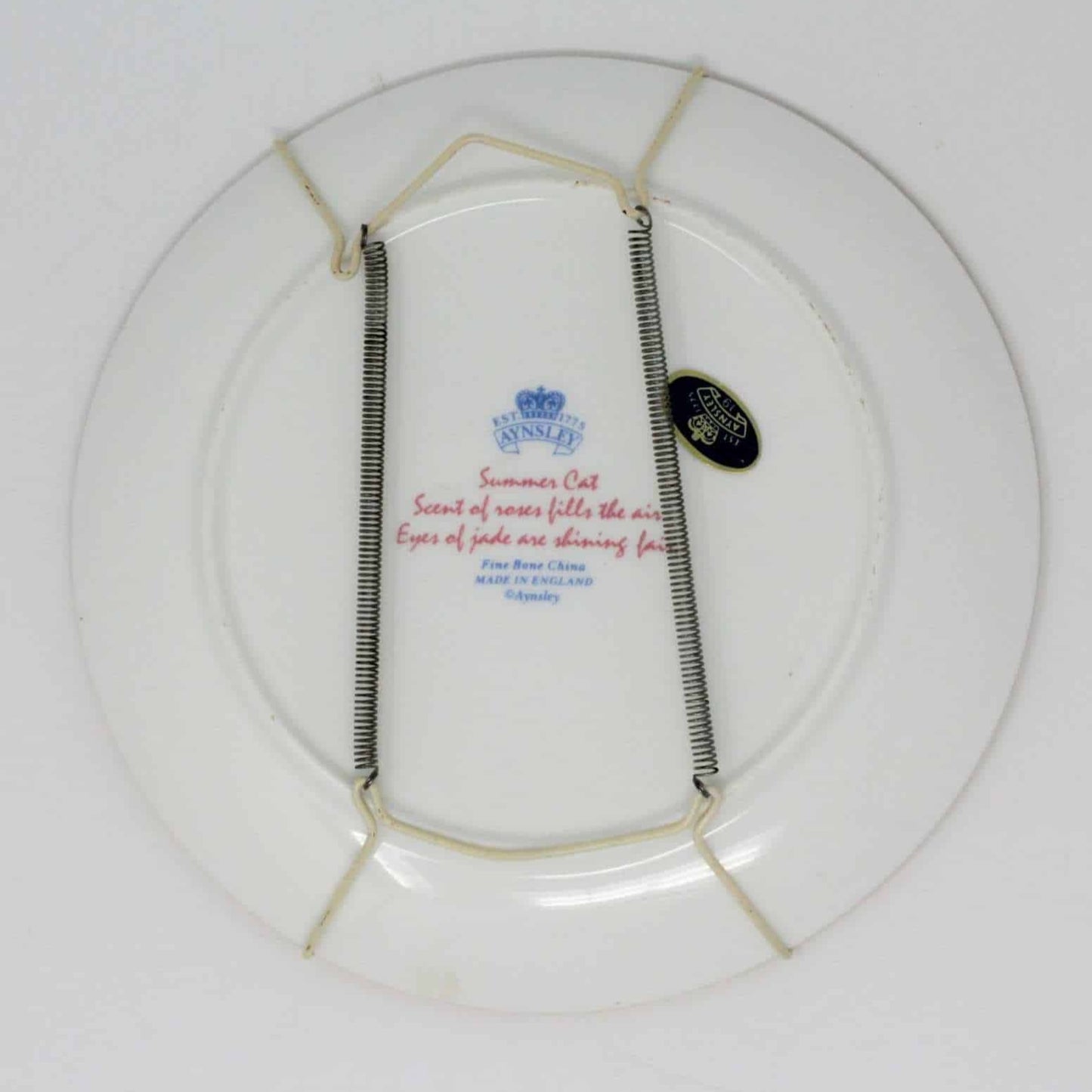 Decorative Plate, Aynsley, Cats for All Seasons-Summer Cat, Bone China Vintage