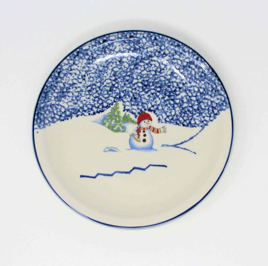 Dessert / Salad Plates, Thomson Pottery, Snowman, Set of 4