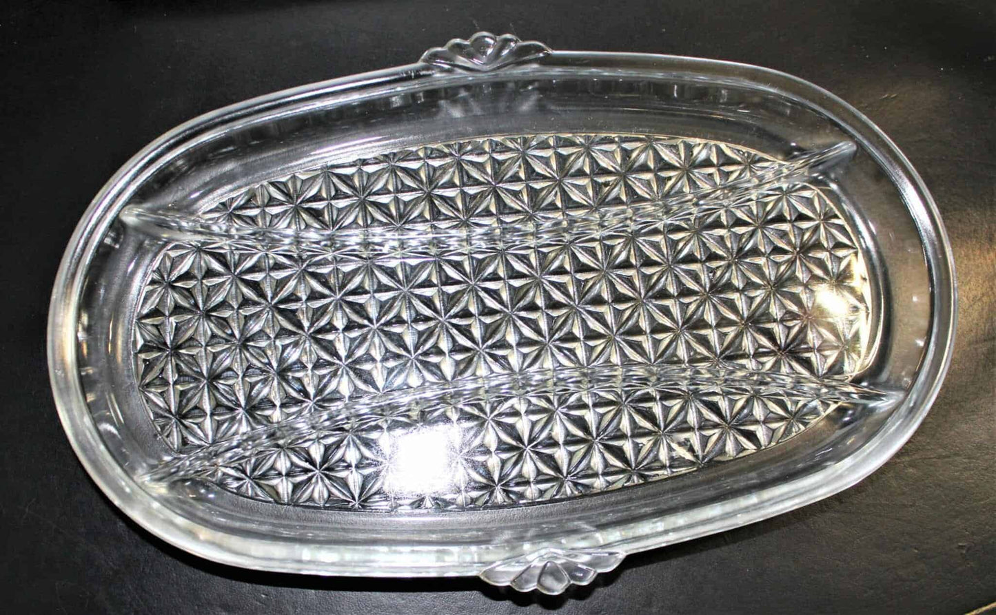 Arlington glass pattern by Anchor Hocking. Oval Glass Tray