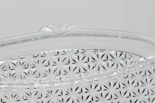 oval serving tray with built in side handles
