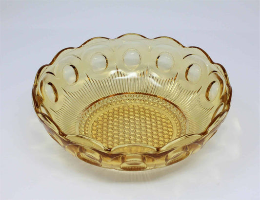 Bowl, Bartlett Collins, Manhattan / St. Genevieve, Amber Glass, Vintage