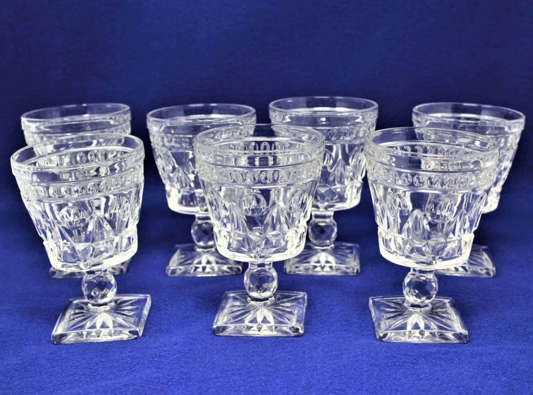 Vintage Red Cut-to-Clear Crystal Service for 10: Water and WIne - Ruby Lane
