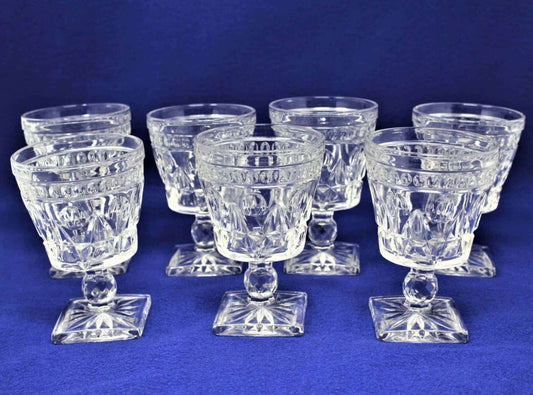 Water Goblets, Colony Glass, Park Lane, Set of 7, Vintage