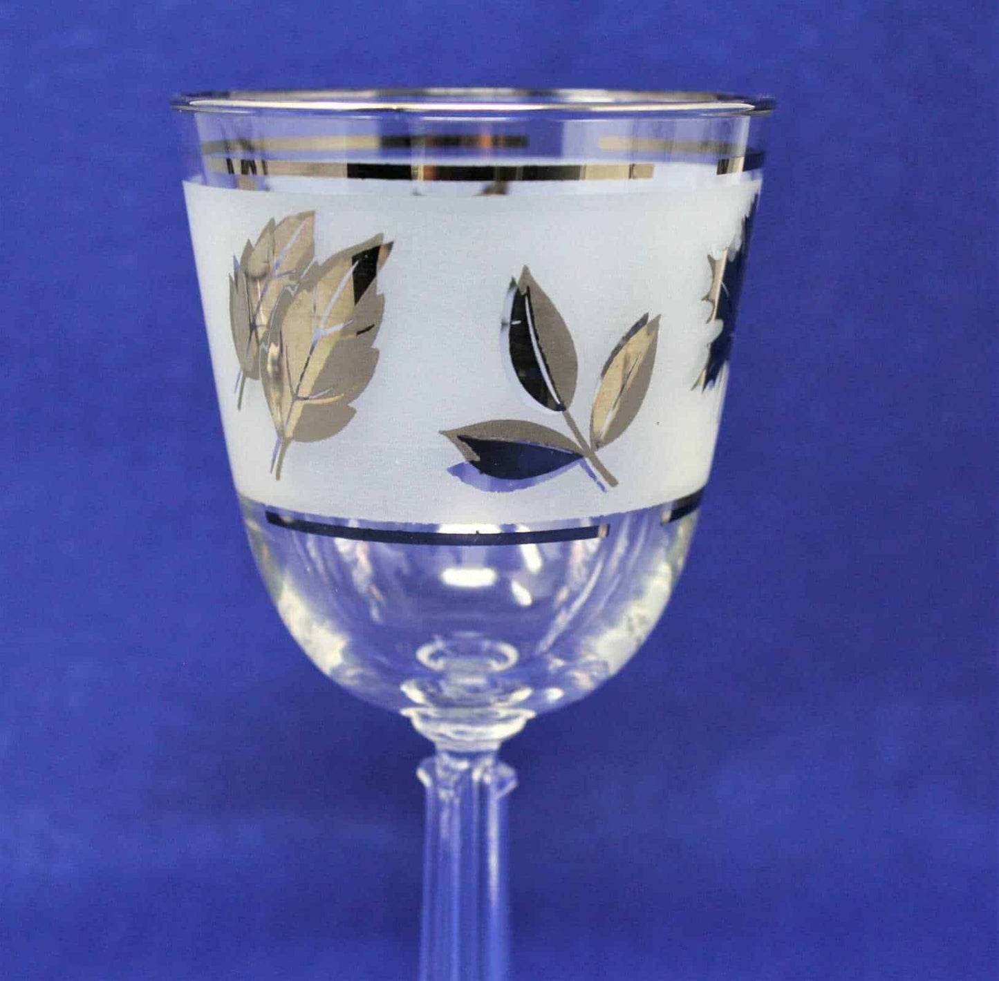 Wine Glasses, Libbey Silver Foliage, Mid-Century Modern, Set of 6, Vintage, SOLD