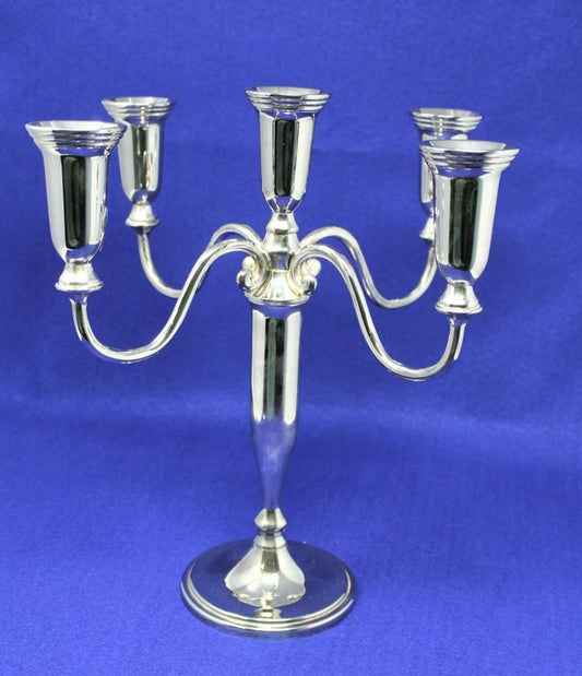 Candelabra, Silverplate, Godinger 5 Light / Taper, In Original Box, Vintage