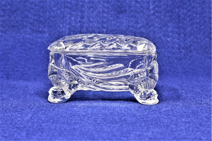 Trinket Box, Cambridge Glass, Caprice, Dolphin Footed, Vintage