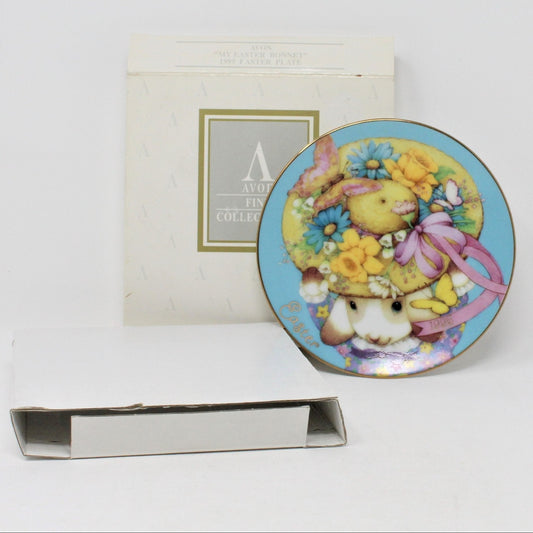 Decorative Plate, Avon, Easter, My Easter Bonnet, Porcelain, in Original Box, Vintage 1995