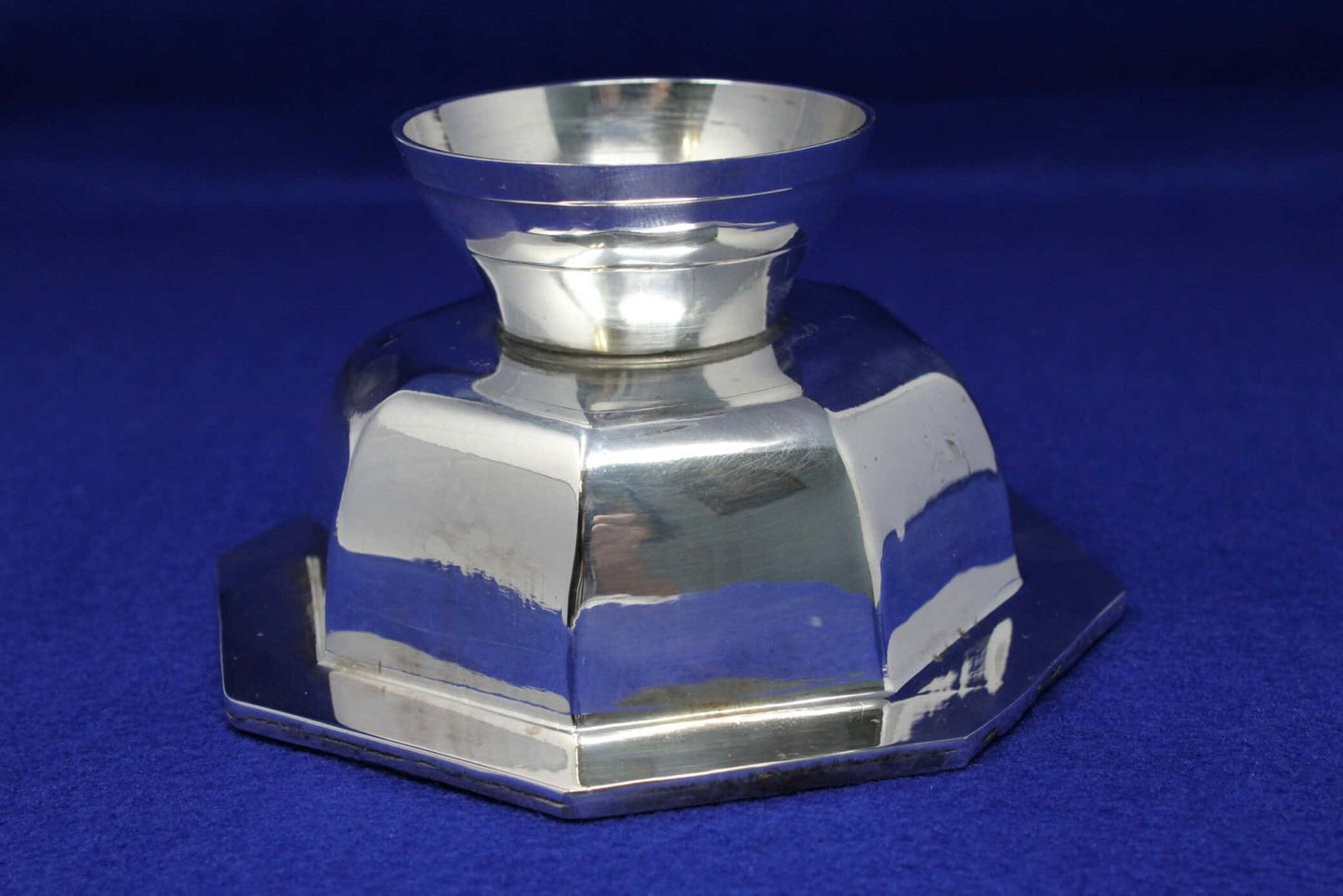 Bowls, Silver Plate, Octagon Shaped Pedestal, Set of 2, Vintage