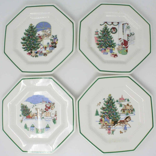 Dessert / Salad Plates, NIKKO, Christmastime, Set of 4