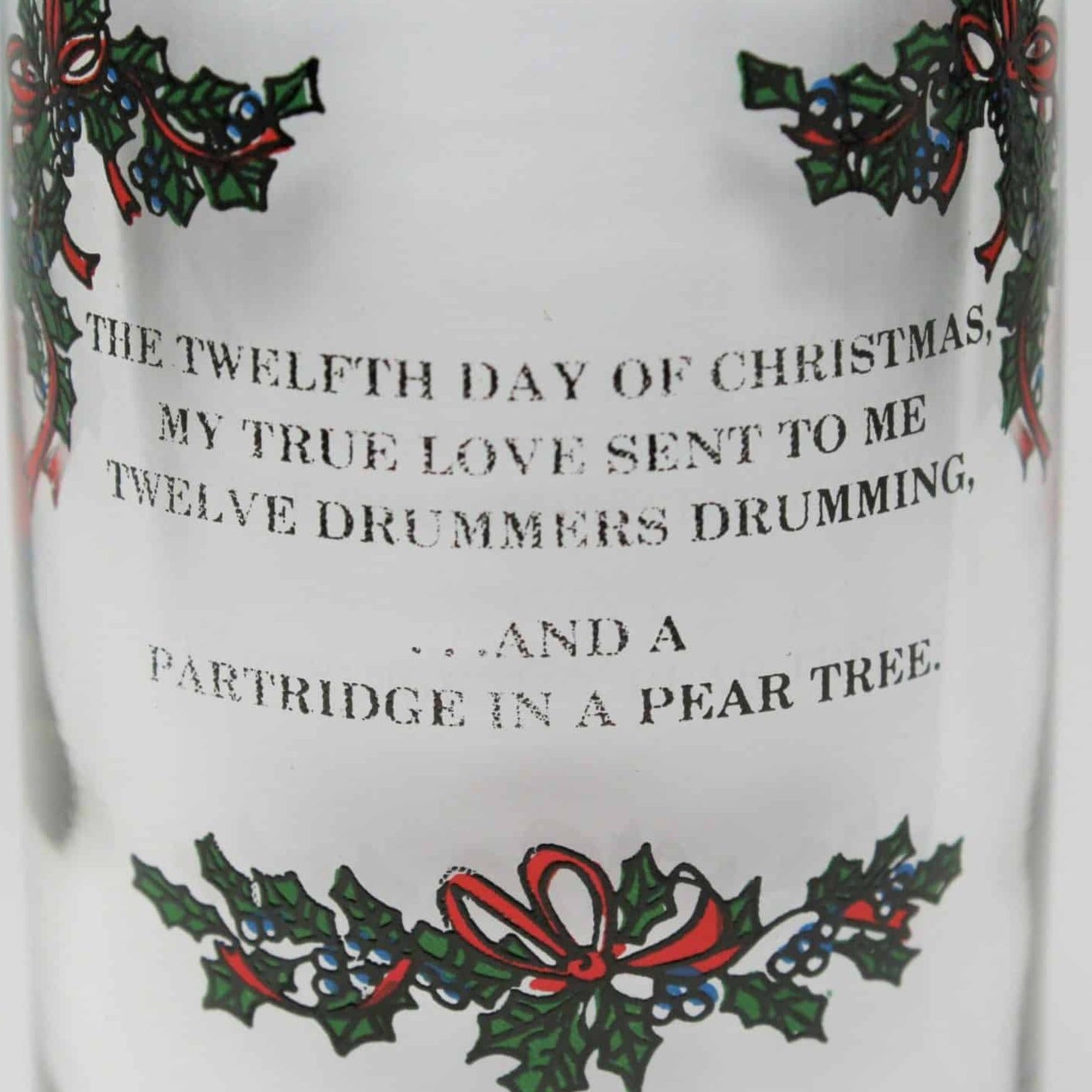 Glasses, Tumbler, Anchor Hocking 12 Days of Christmas, 12 Drummers Drumming, Vintage