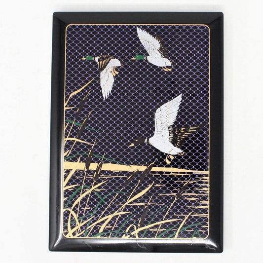 Book, Address & Telephones, Mallard Ducks Lacquerware, Blank, Vintage, SOLD