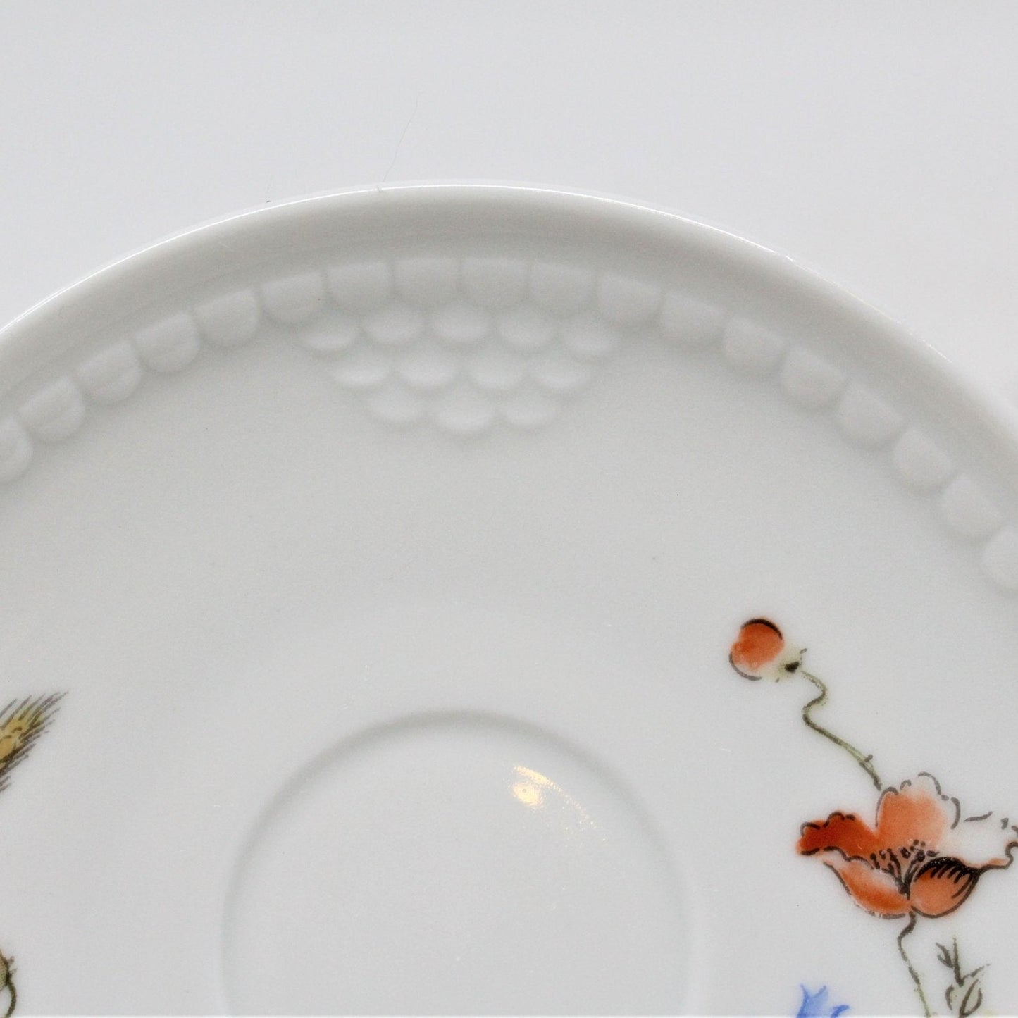 Demitasse & Saucer, Colditz C.P., Floral & Wheat, Germany, Set of 2, Vintage