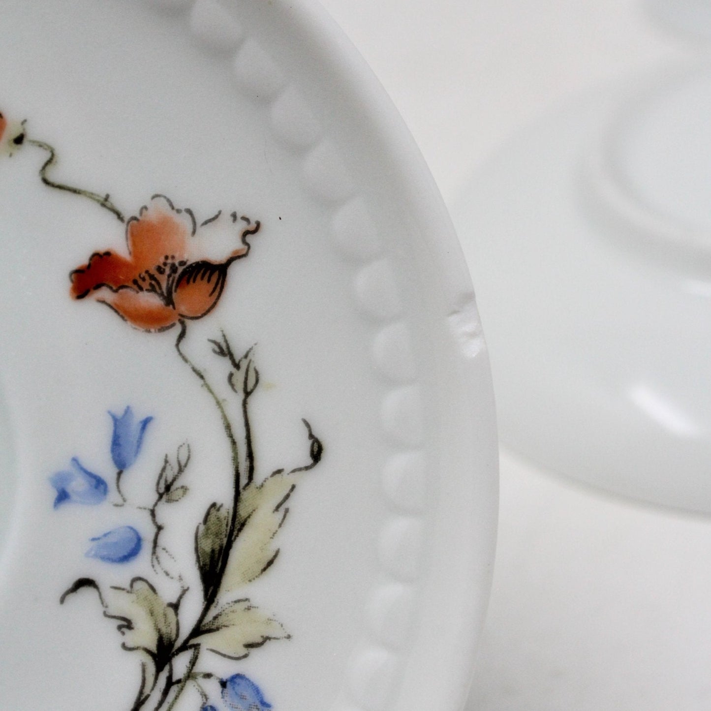 Demitasse & Saucer, Colditz C.P., Floral & Wheat, Germany, Set of 2, Vintage
