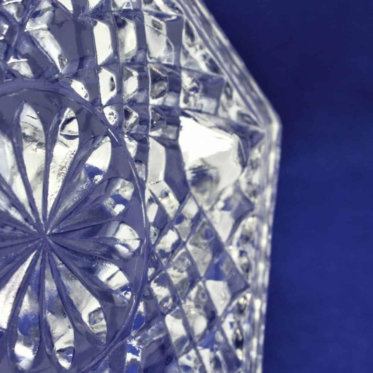 Close up of footed Wexford vintage candy dish