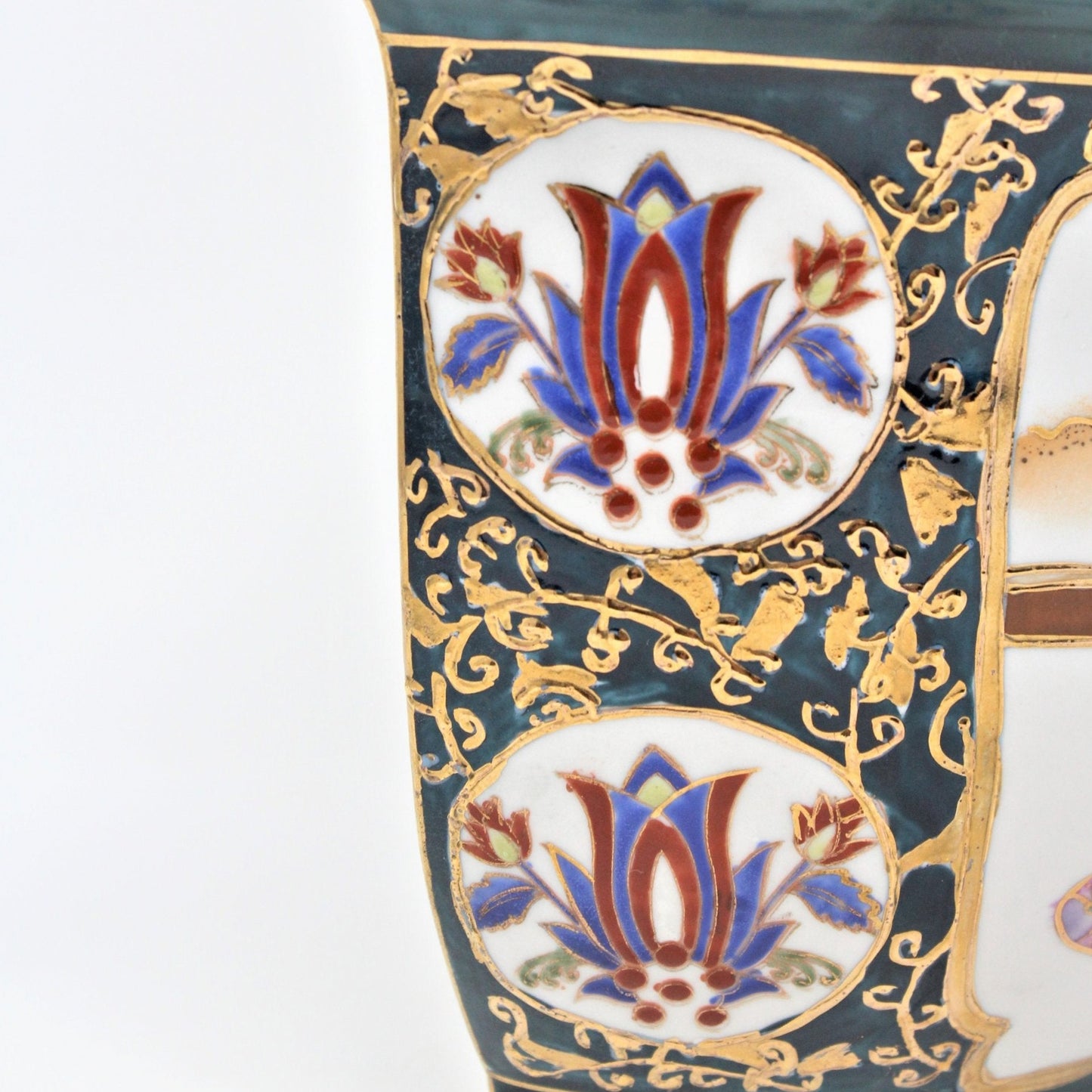 Planter / Wall Pocket, Vase, Satsuma Geisha, Moriage, Vintage