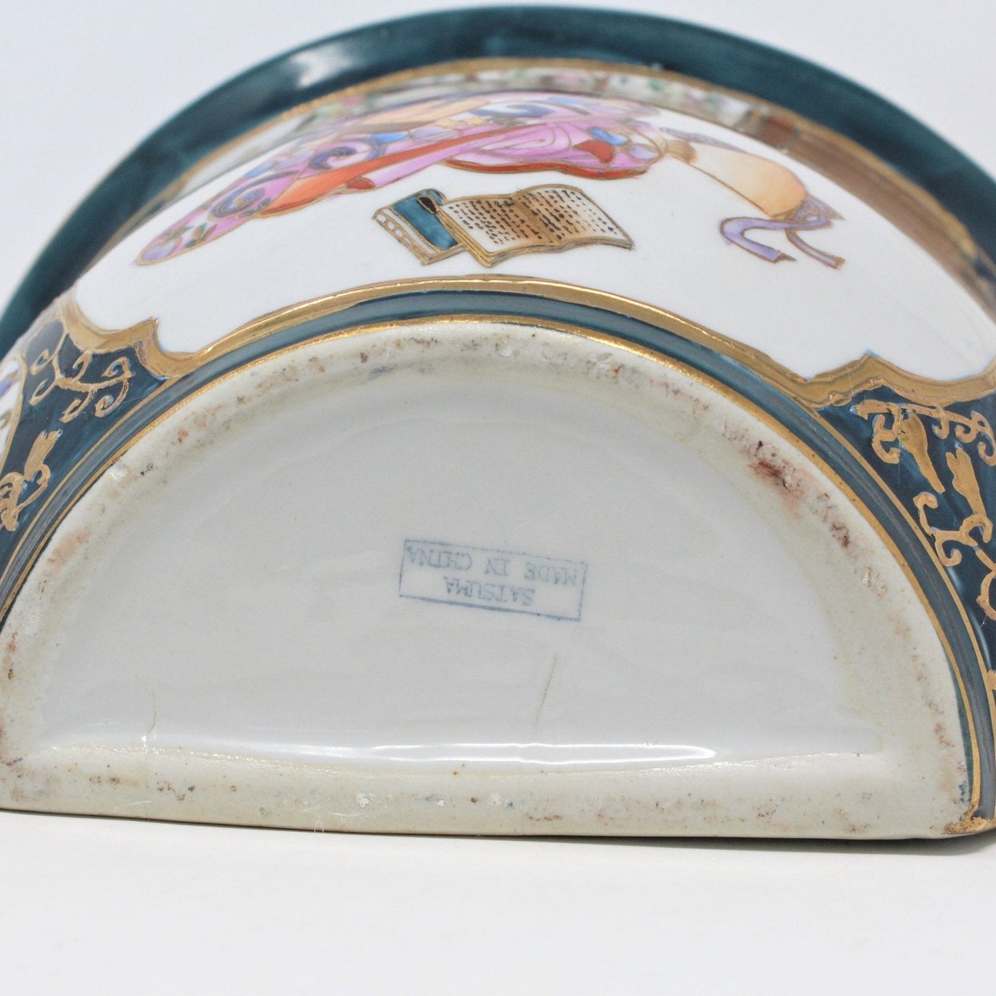 Planter / Wall Pocket, Vase, Satsuma Geisha, Moriage, Vintage