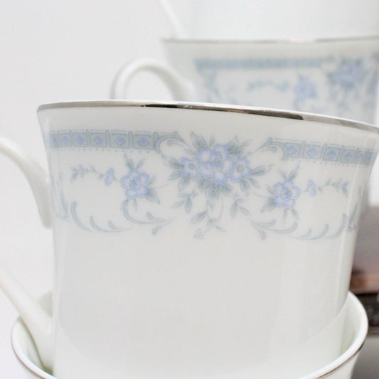 Coffee Cup and Saucers, Sheffield, Blue Whisper, Set of 7, Vintage