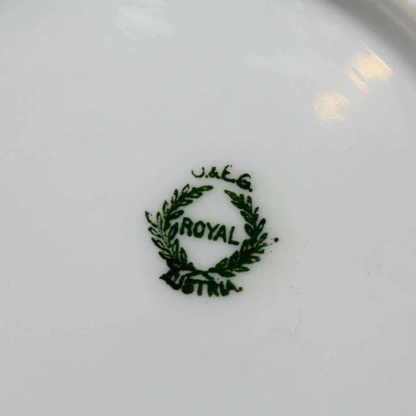 Decorative Plate, O & E.G, Royal Austria, Hand Painted Roses, Antique