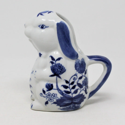 Creamer, Small Pitcher, Baum Bros Formalities, Bunny Rabbit, Blue Onion, 1996
