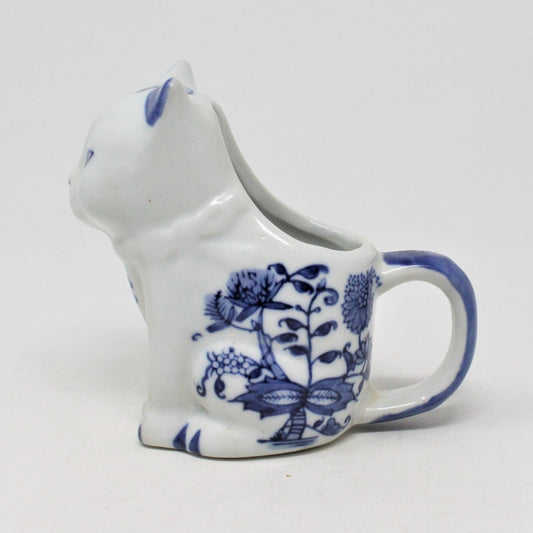 Creamer, Small Pitcher, Baum Bros Formalities, Cat / Kitten, Blue Onion, 1996