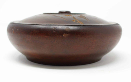 Bowl, Hand Carved Wood with Lid, Vintage Japan