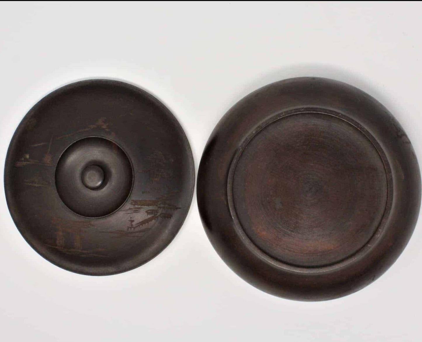 Bowl, Hand Carved Wood with Lid, Vintage Japan