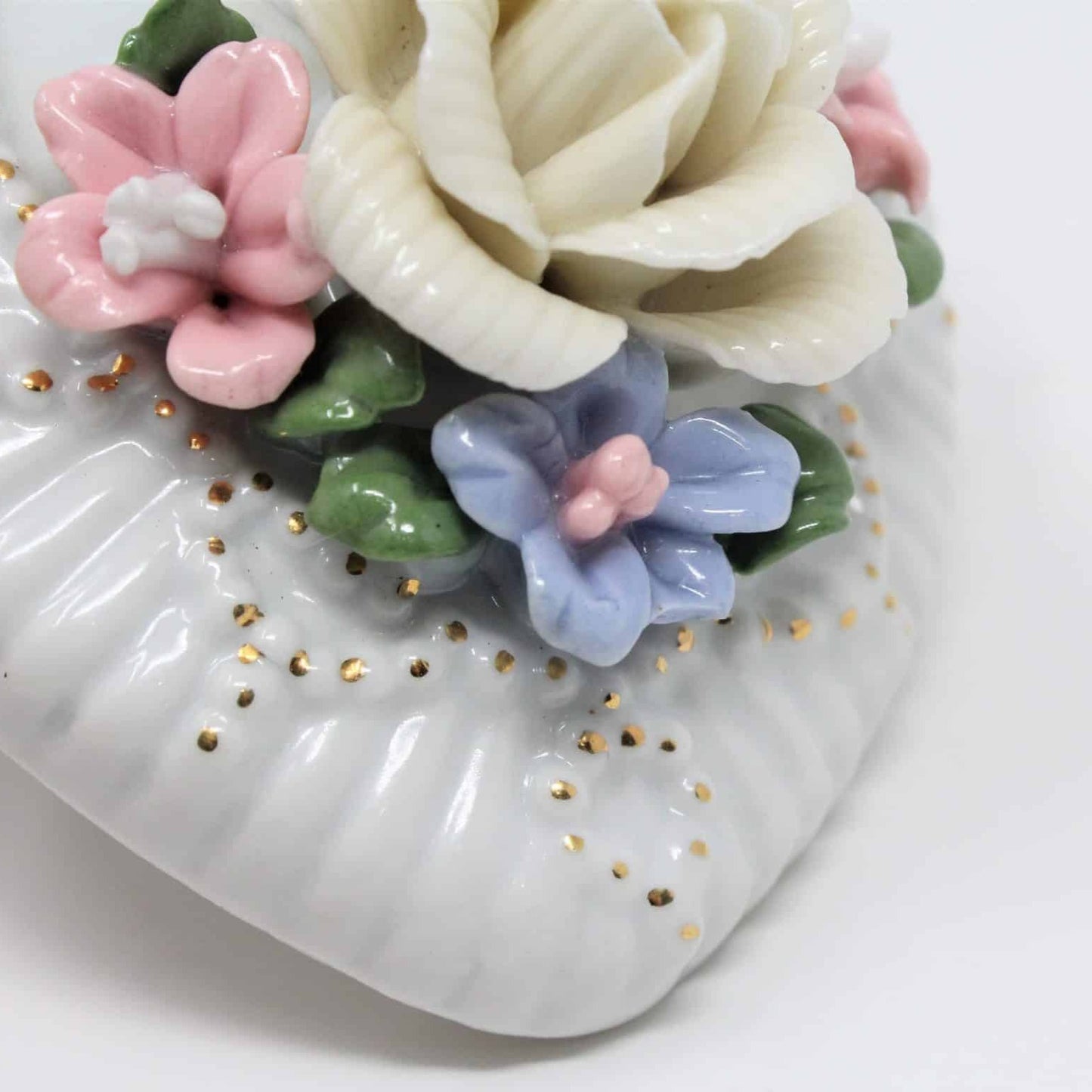 Trinket Box, Badcock, Heart Shaped, Porcelain, Vintage
