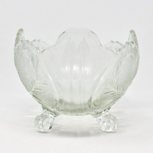Bowl, Jeannette Glass, Lombardi Footed Bowl, Clear, Vintage 1950's