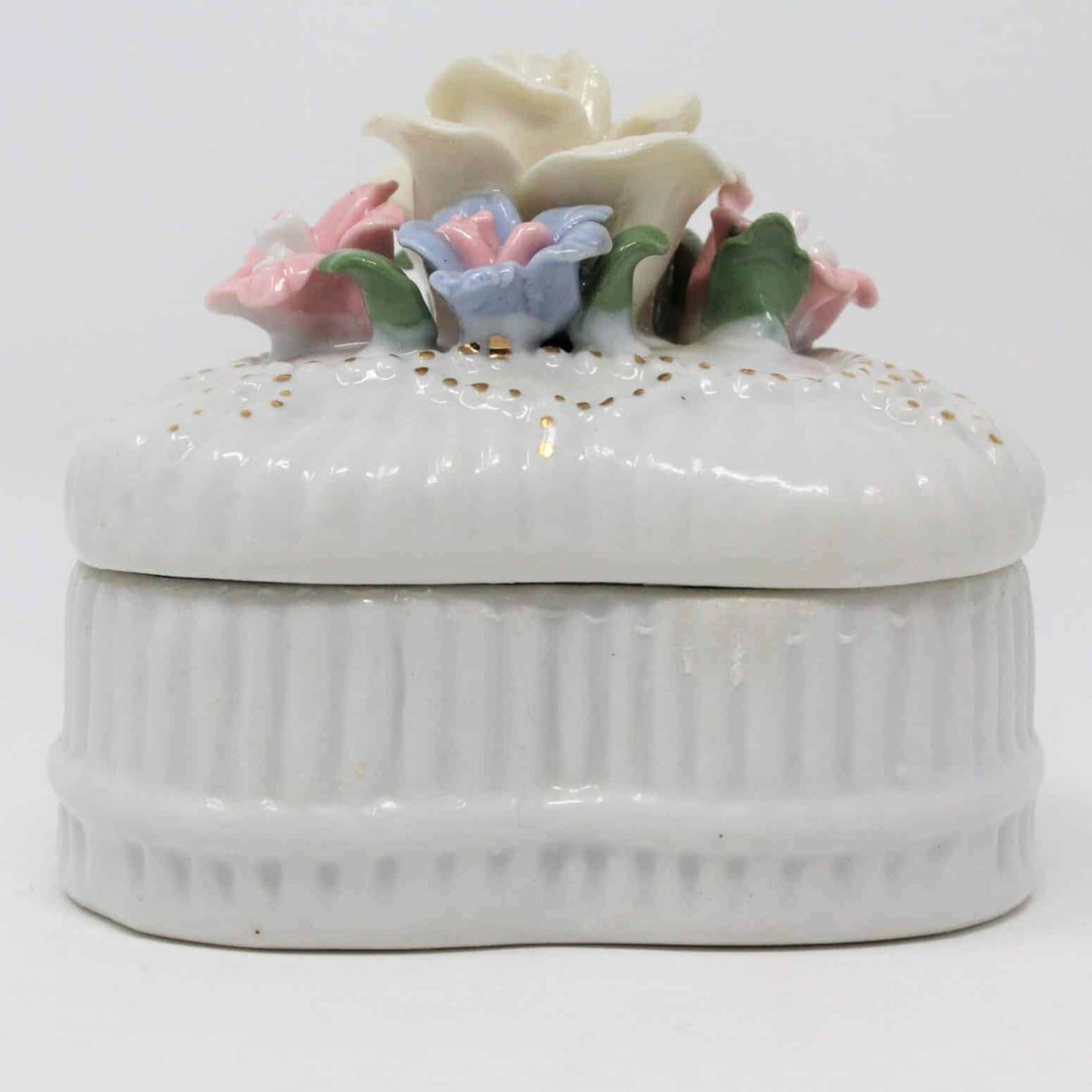 Trinket Box, Badcock, Heart Shaped, Porcelain, Vintage