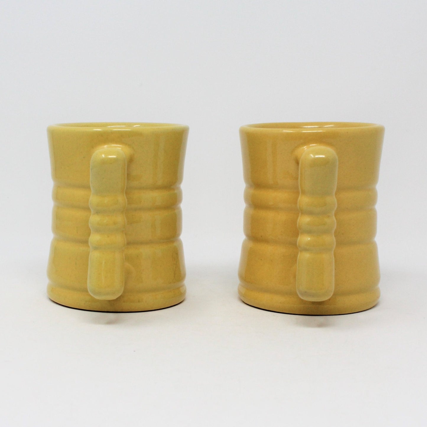 Mugs, Frankoma C3 Autumn Yellow, Red Sapulpa, Set of 2, Vintage