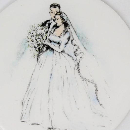 Trivet, Bride & Groom Audrey Burchell, Delano Studios, Vintage, RARE