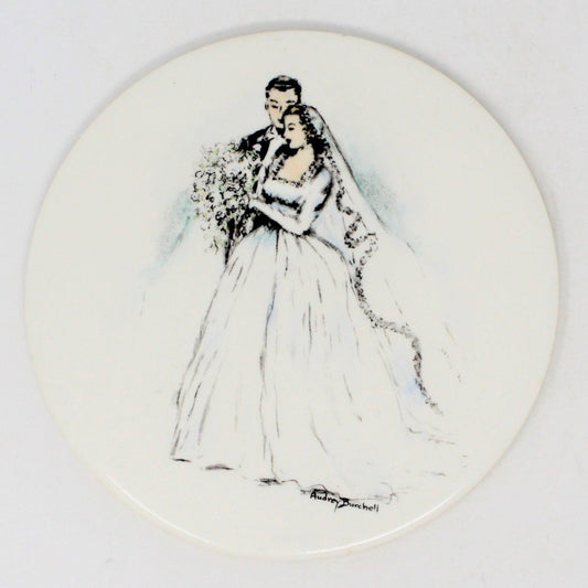 Trivet, Bride & Groom Audrey Burchell, Delano Studios, Vintage, RARE