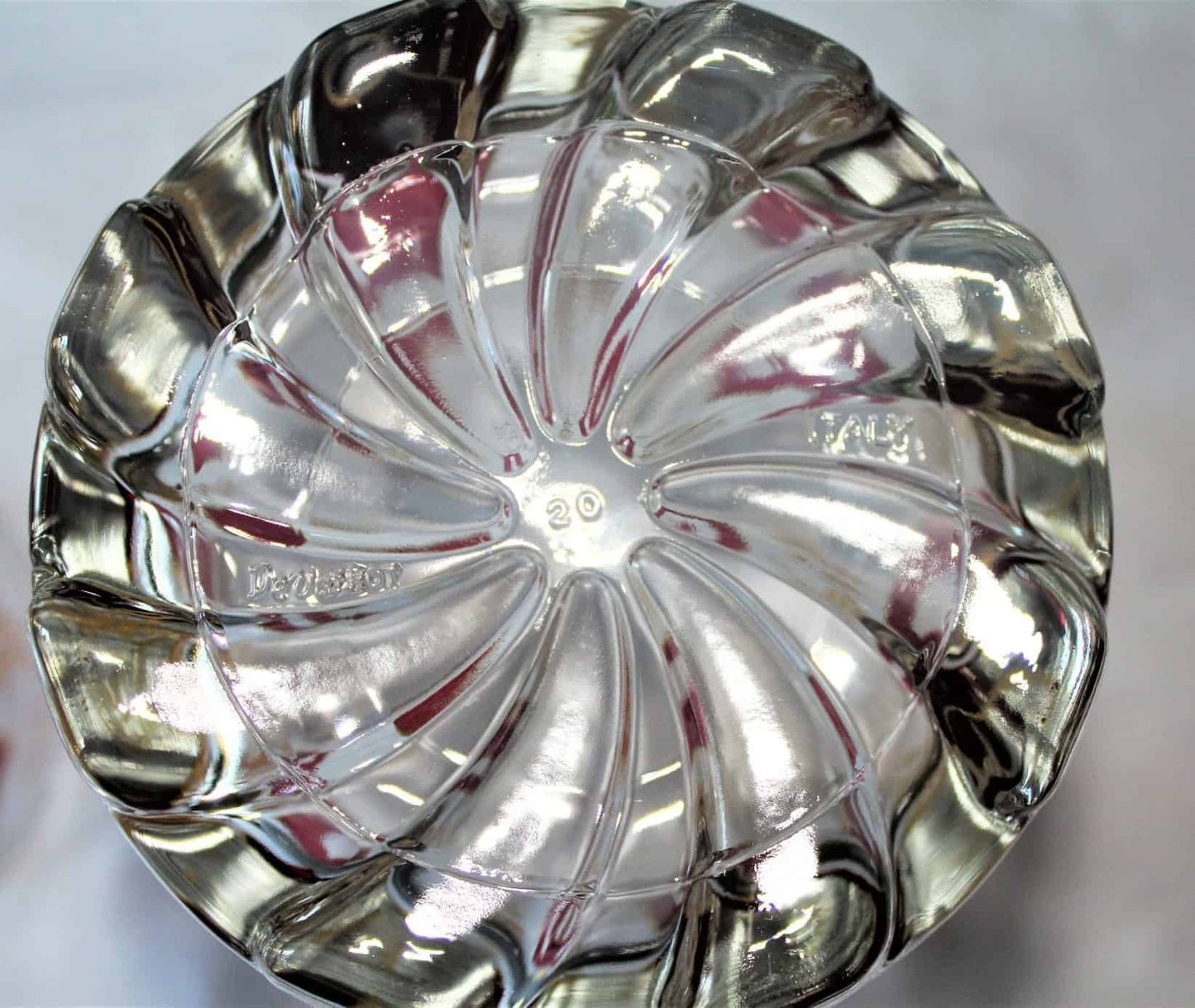 Glasses & Ice Bowl Set, De ValBor, Red & Gold Italian Glasses Set, Vintage