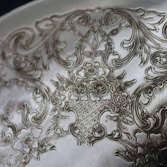 Tray, International Silver, Silverplate, Camille Pattern, Etched, Large Serving Platter, 15", Vintage