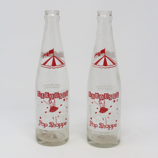Vintage Soda Bottle, Advertising Collectible from Carousel Pop Shoppe