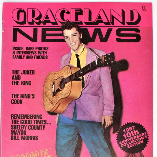 Magazine, Elvis Presley Graceland News, 10th Anniversary 1987 NOS, Vintage