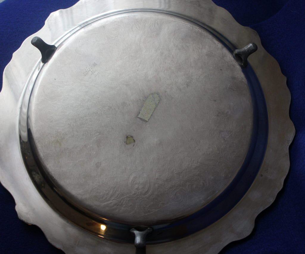 Server, Poole, Old English, Silverplate Footed Serving Plate, 12", Vintage