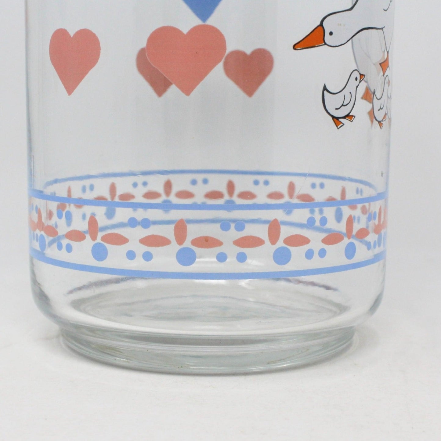 Storage Canister, Luminarc, Apothecary Jar, Hearts & Geese, France, Vintage