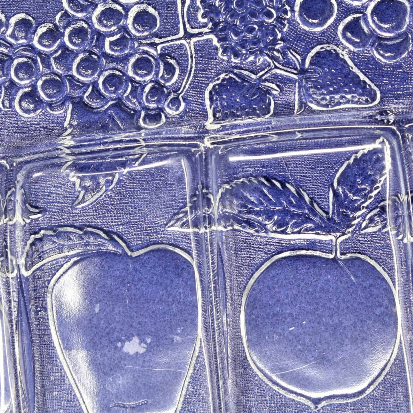 Divided Serving Tray, Indiana Glass, Fruits Clear, Vintage
