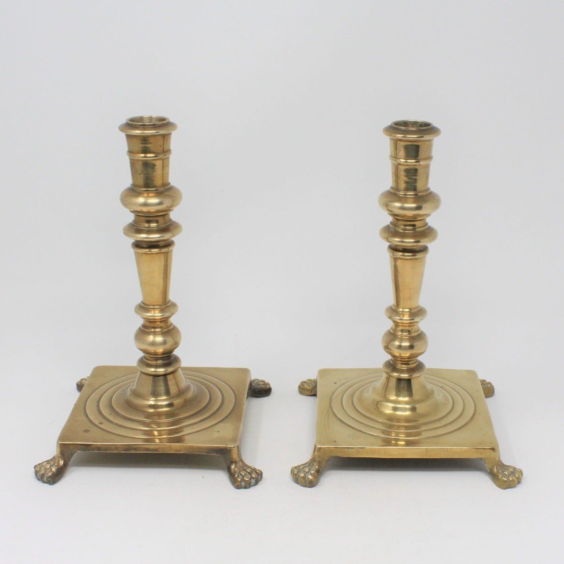 Vintage Brass Set of 2 Patina Candle Holders