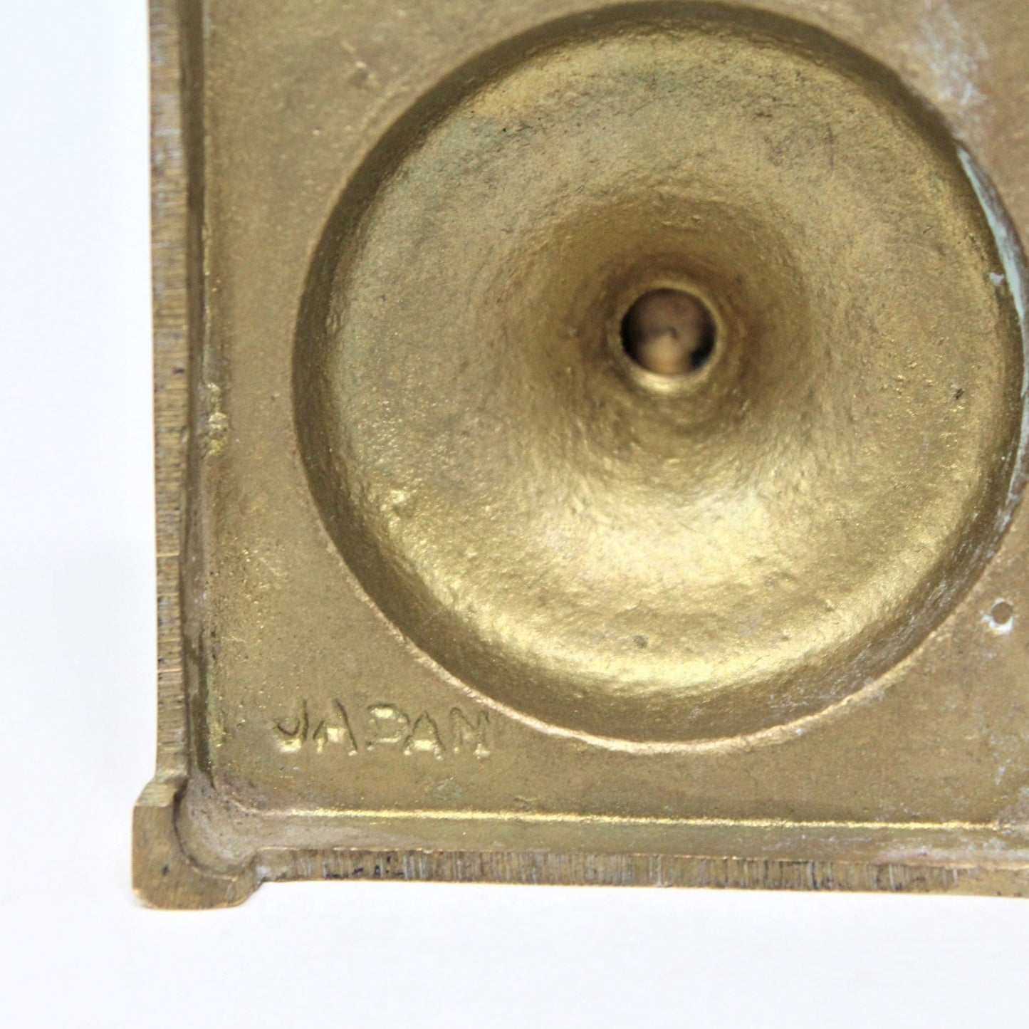 Candle Holders, Brass, Square Base, Set of 2, Japan, Vintage