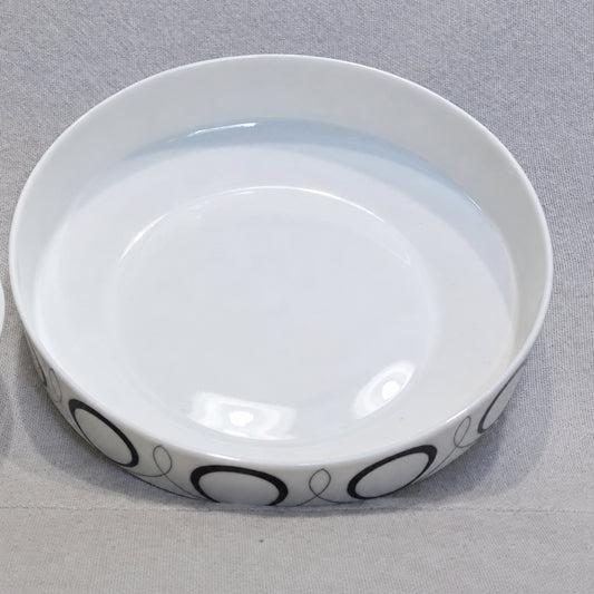 Asian Bowls, Narumi, Basonge, Bone China, Black Gray Geometric, NOS, Japan, Set of 2, Rare