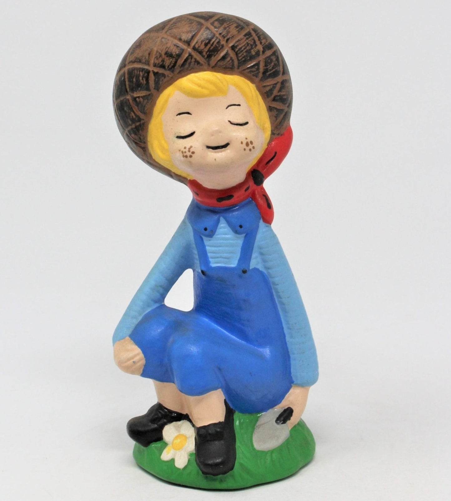 Figurine, Gardener, Hand Painted Ceramic, Vintage