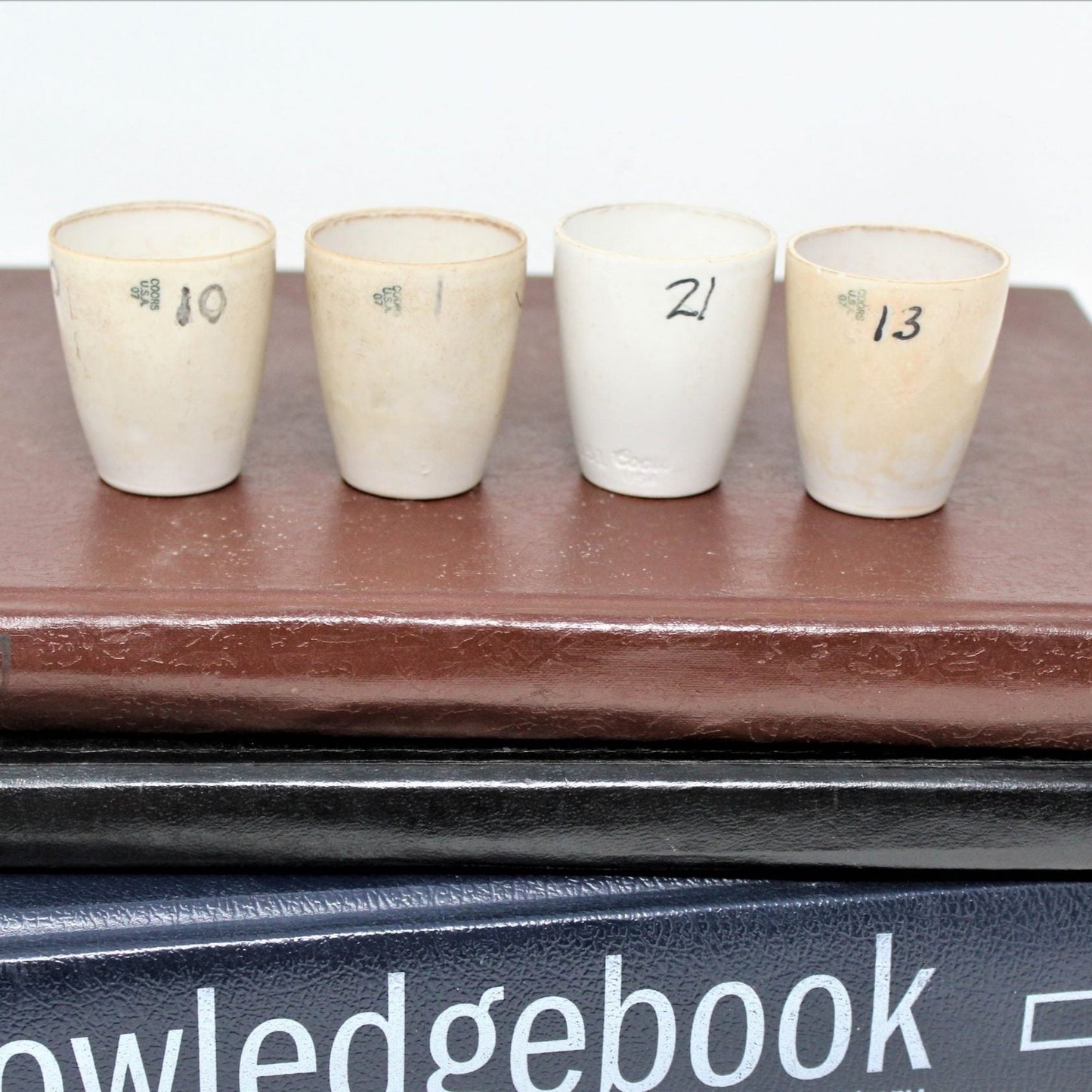 Labware, Chemistry Vintage Crucibles, Coors Science, Set of 4, 1960's