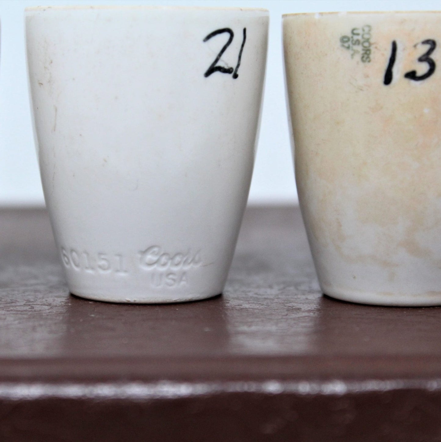 Labware, Chemistry Vintage Crucibles, Coors Science, Set of 4, 1960's