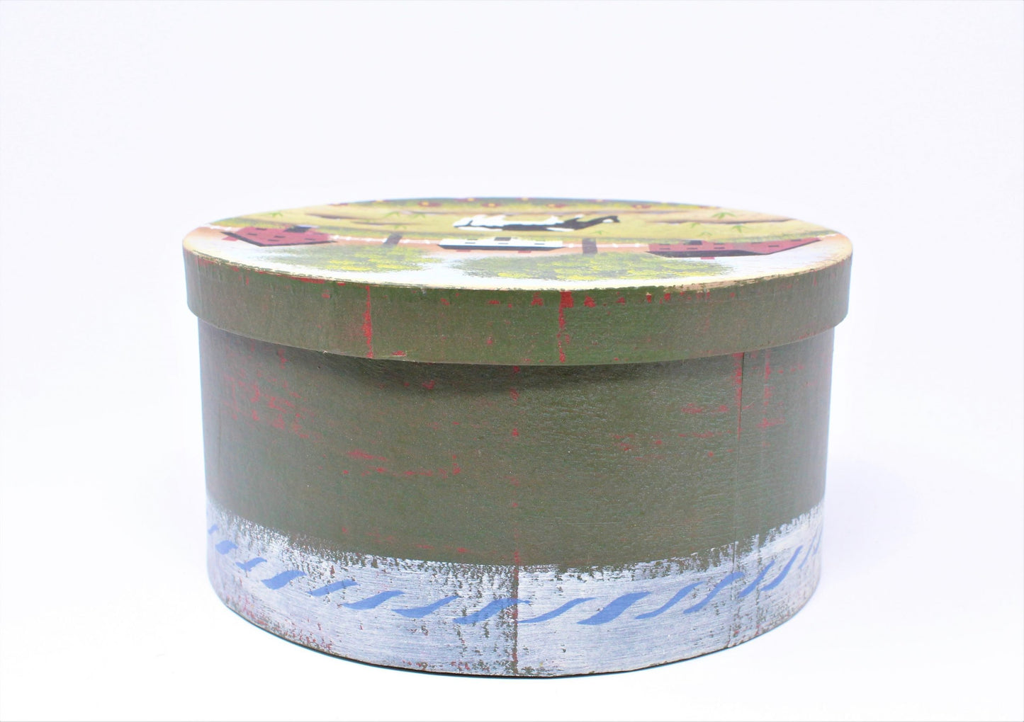 Box, Storage Box / Gift Box, Cow Country Scene, Farmhouse Primitive, Vintage